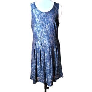 Forever 21 Plus Size Dress XL Blue Sleeveless Lace Fit & Flare Cocktail Glam Y2K